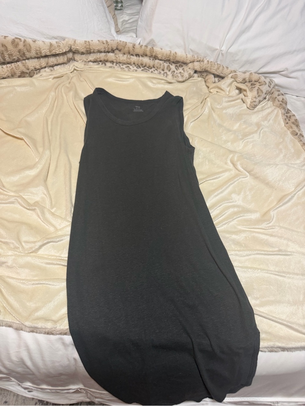 aerie Black Sleeveless Midi Dress